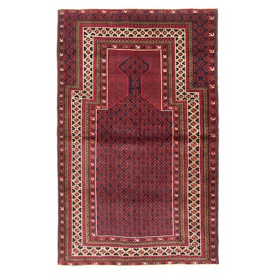 Teimani Red Rug 3'1" x 4'11" - 3'1 x 4'11