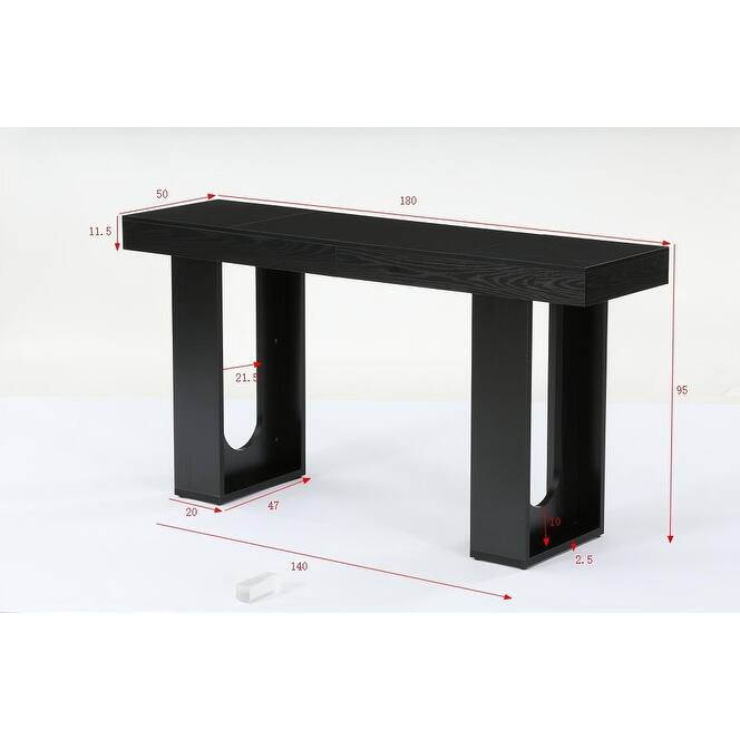 Bedroom Bench, Upholstered End of Bed Bench, Padded Vintage Dining Bench, Entryway Bench with Solid Wood Legs - Black & Brown