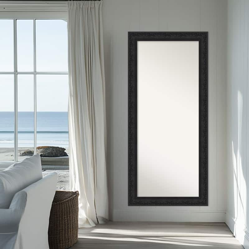 Luxe Non-Beveled Framed Full-Length Floor Leaner Mirror