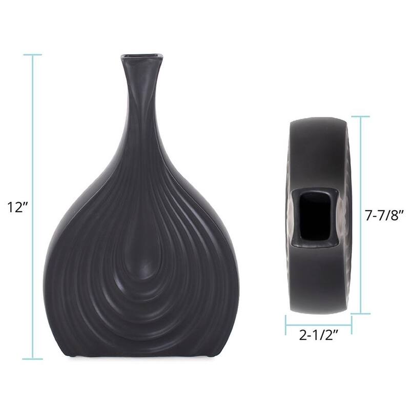 Allan Andrews Tapered Matte Black Ceramic Onion Vase Collection