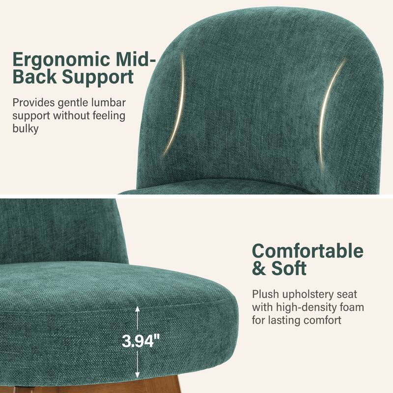 Fabric Upholstered Counter Height Swivel Bar Stools - 37.8"H x 19.7"W x 23.2"D