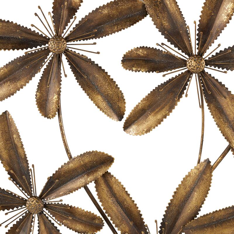 Gold Metal 3D Floral Home Wall Decor