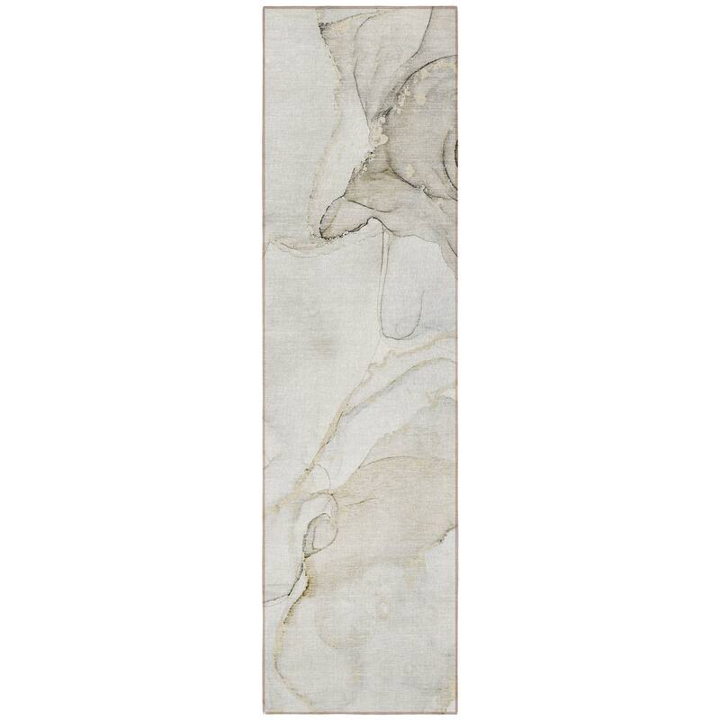Alsiro Unique Abstract Weather Resistant Timeless Fusion Runner Outdoor Rug - 8' Runner