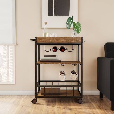 Carbon Loft Wheeler Industrial Kitchen & Wine Cart