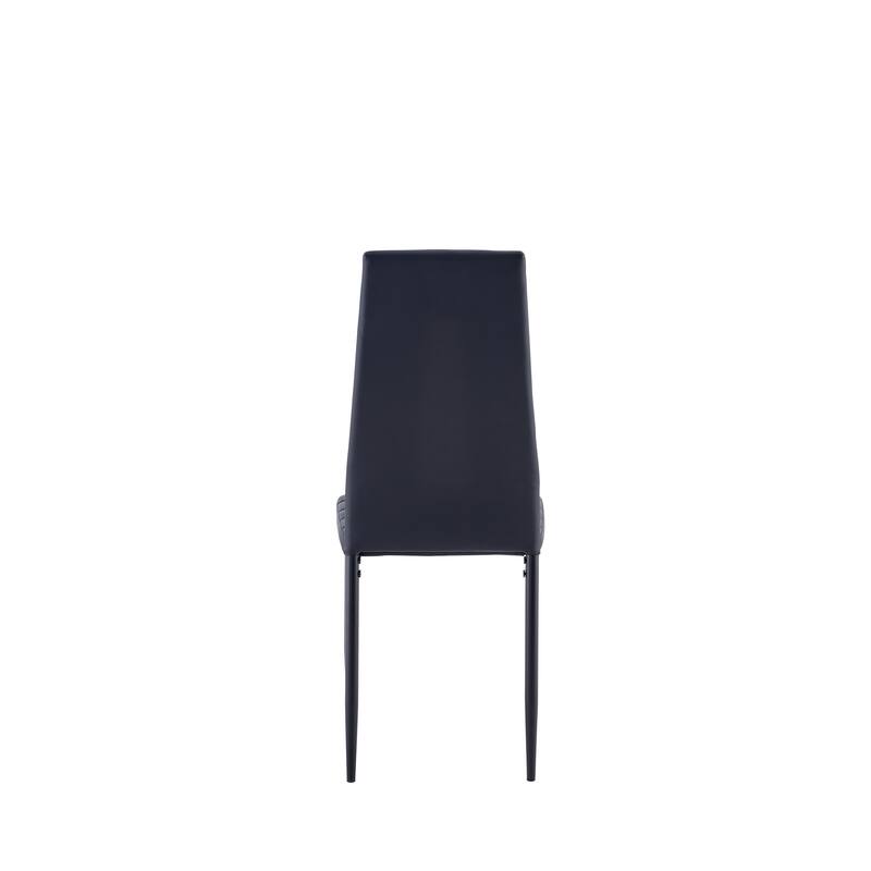 Modern 4 Piece PU Leather Kitchen Dining Chair with Cushions and High Backrest for Dining Room Kitchen Living Room Bedroom