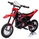 preview thumbnail 12 of 15, 24V Kids Electric Motorcycle with Fast Speed, Leather Seat Red