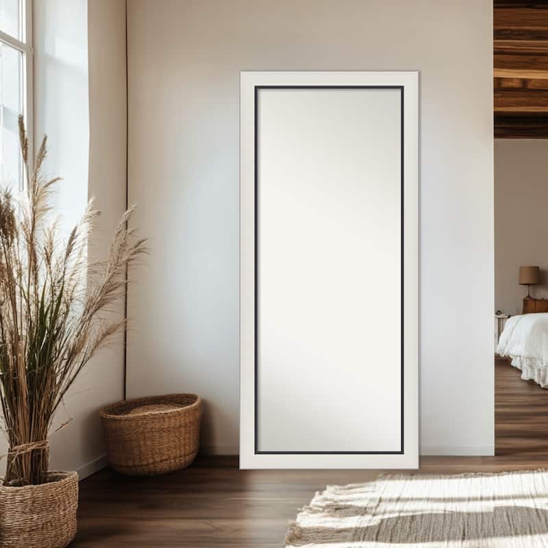 Ellie Non-Beveled Framed Full-Length Floor Leaner Mirror