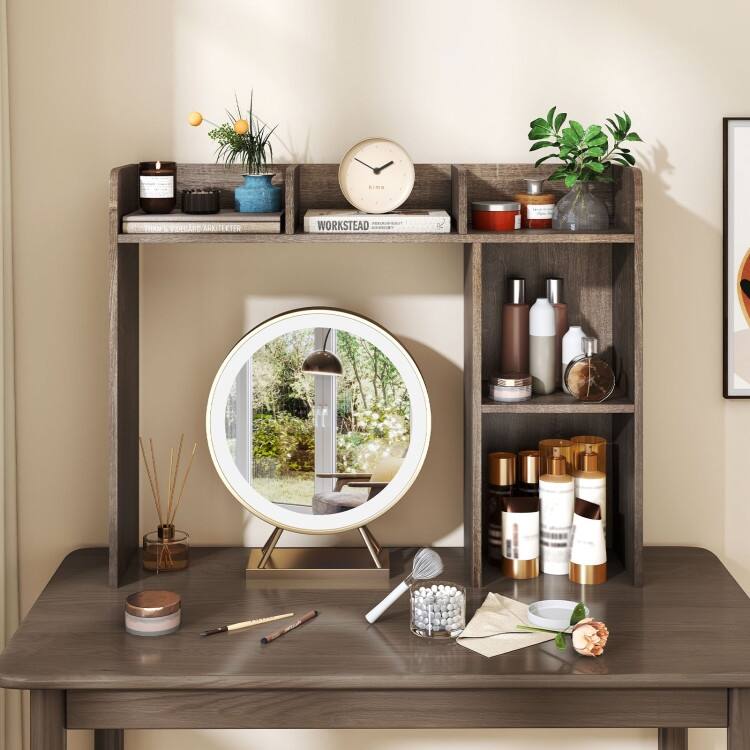 3-Tier Multipurpose Desk Bookshelf with 4 Shelves