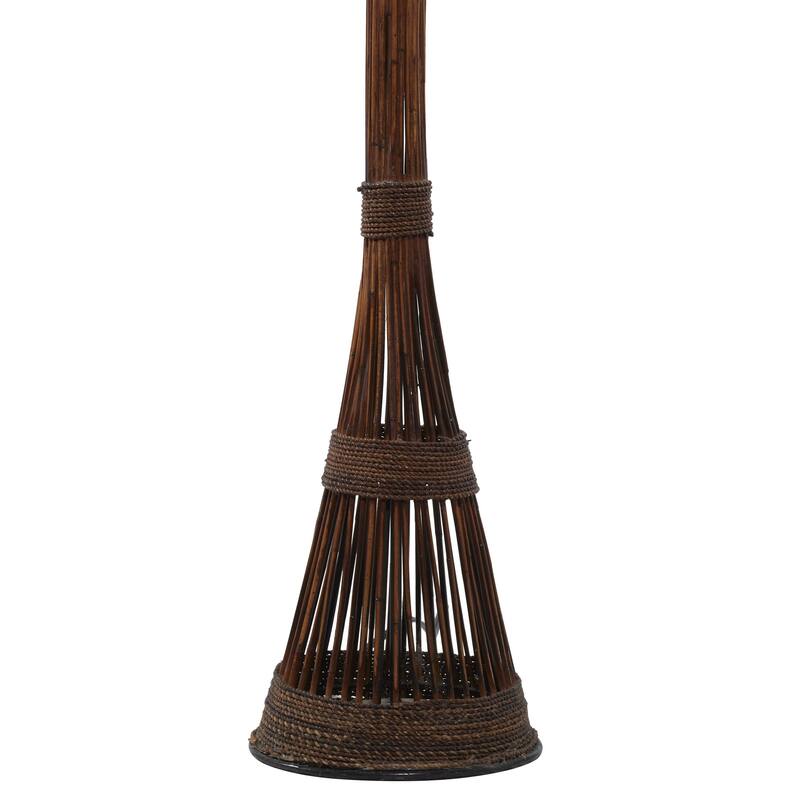 Bamboo Wood Room Floor Lamp - Brown - Roche River Decor