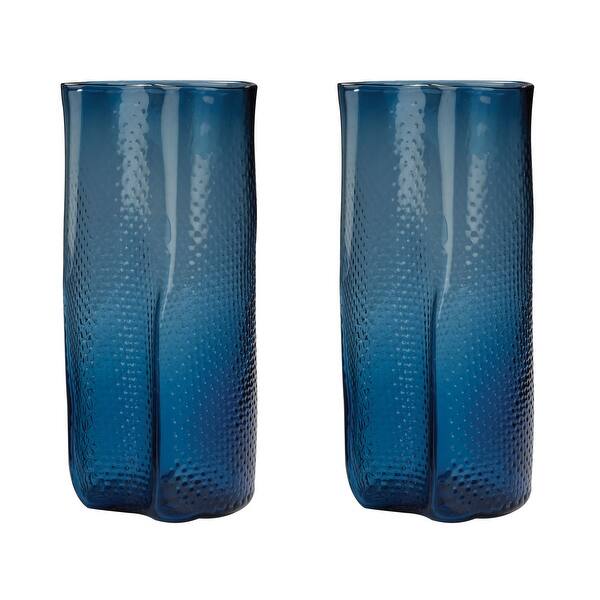 Shop Dimond Home 154 014 S2 Navy Blue Etched Glass Vase Set Of 2