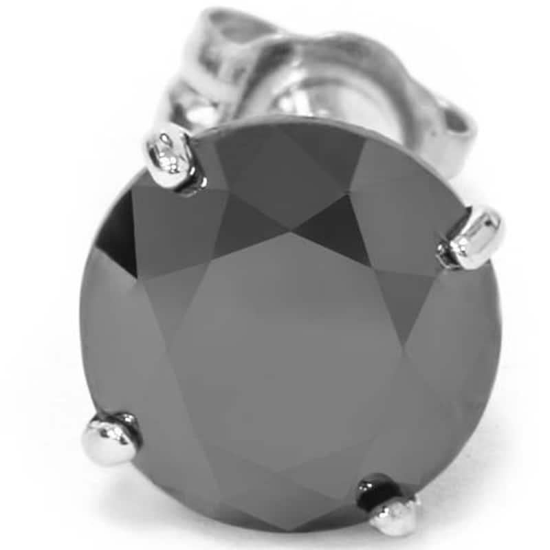 3/8ct Black Diamond Stud White Gold