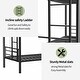 preview thumbnail 5 of 14, Black Twin over Twin Metal Bunk Bed with Ladder and High Guardrail