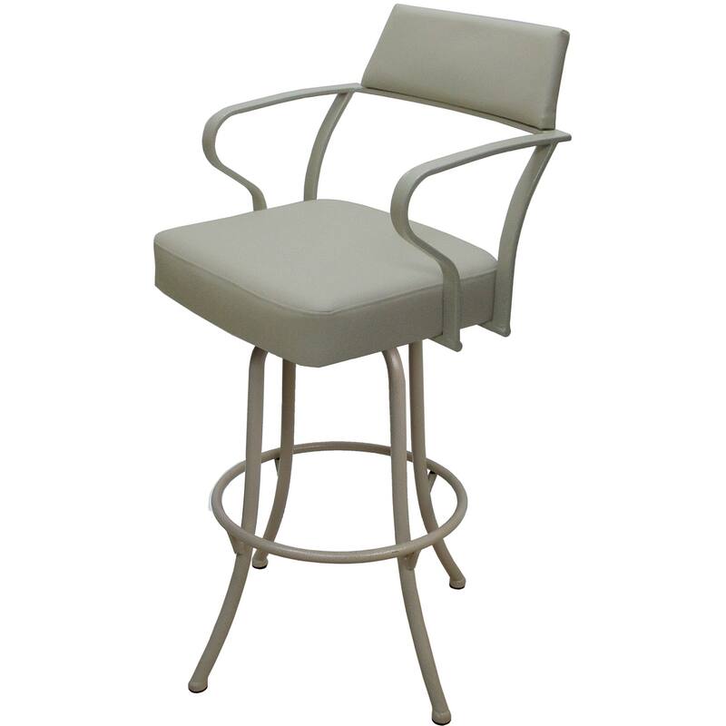 Carolina Extra Tall 34" Swivel Metal Spectator Bar Stool - 34" Seat Height - Ocean Beige Vinyl - Beige