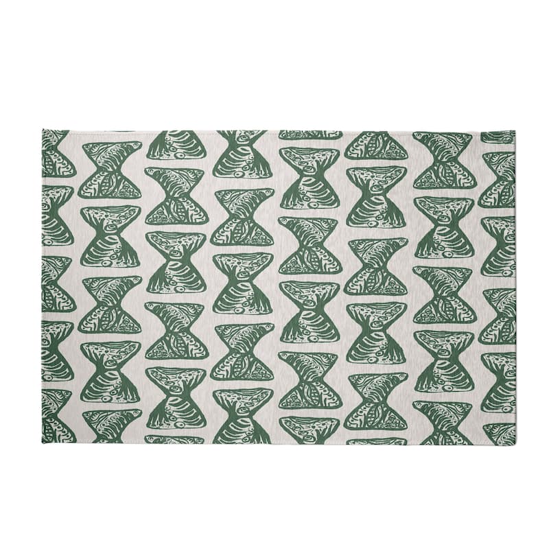 Bongo Rhythm Rug - 2' x 3' - Dark Green/Sage
