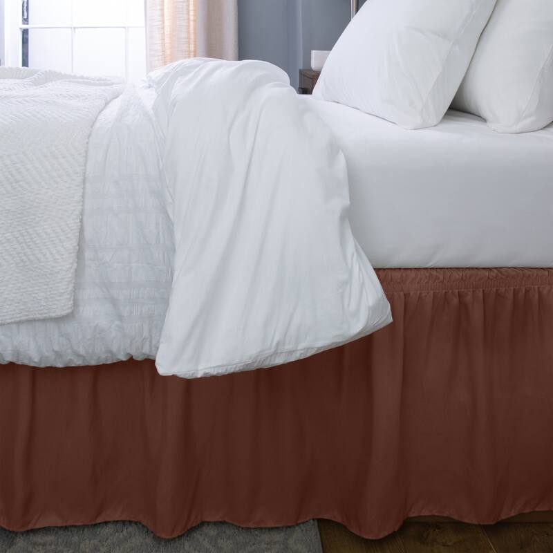 Home Details Wrap Around Bed Ruffle Twin/Full in Chocolate