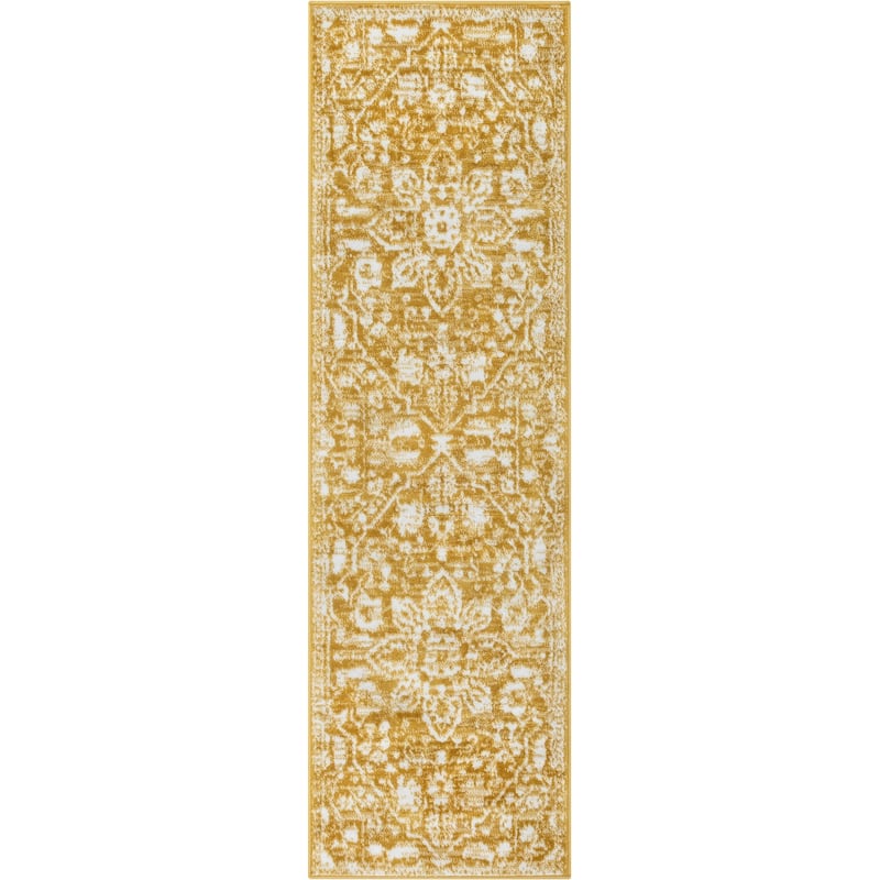 Well Woven Dazzle Disa Vintage Bohemian Oriental Floral Area Rug - 2' 7" x 9' 10" - Gold - Runner