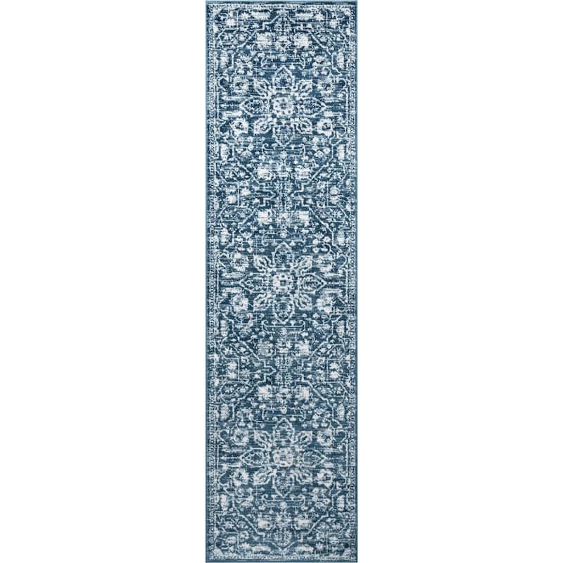 Well Woven Dazzle Disa Vintage Bohemian Oriental Floral Area Rug - 2' 7" x 9' 10" - Light Blue - Runner