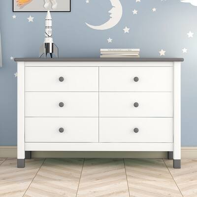 Wooden Storage Cabinet Dresser with 6 Drawers,for kids