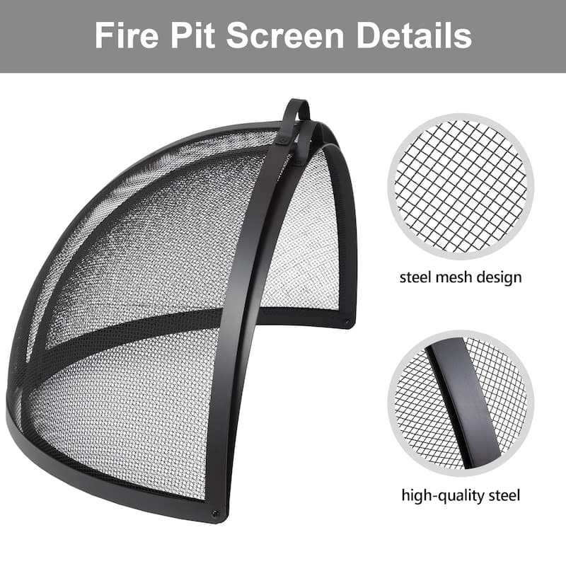 35 inch Round Steel Spark Screen - 35"L x 35"W