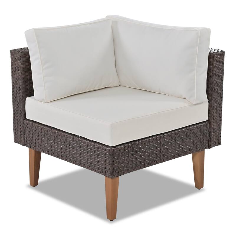 4 Piece Outdoor Wicker Sofa Set Patio Furniture with Pillows