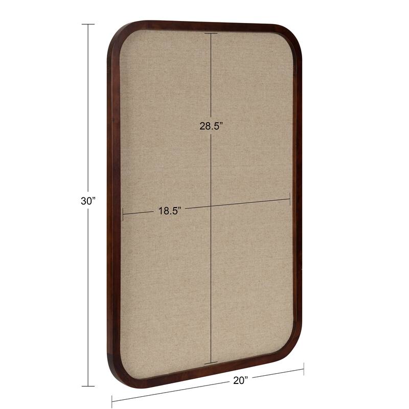 Kate and Laurel Hutton Wood Framed Fabric Pinboard
