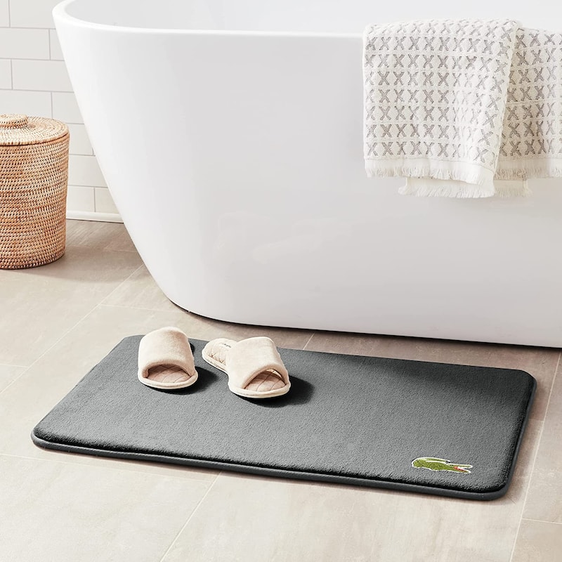 Lacoste Croc Memory Foam Non-Slip Bath Rug