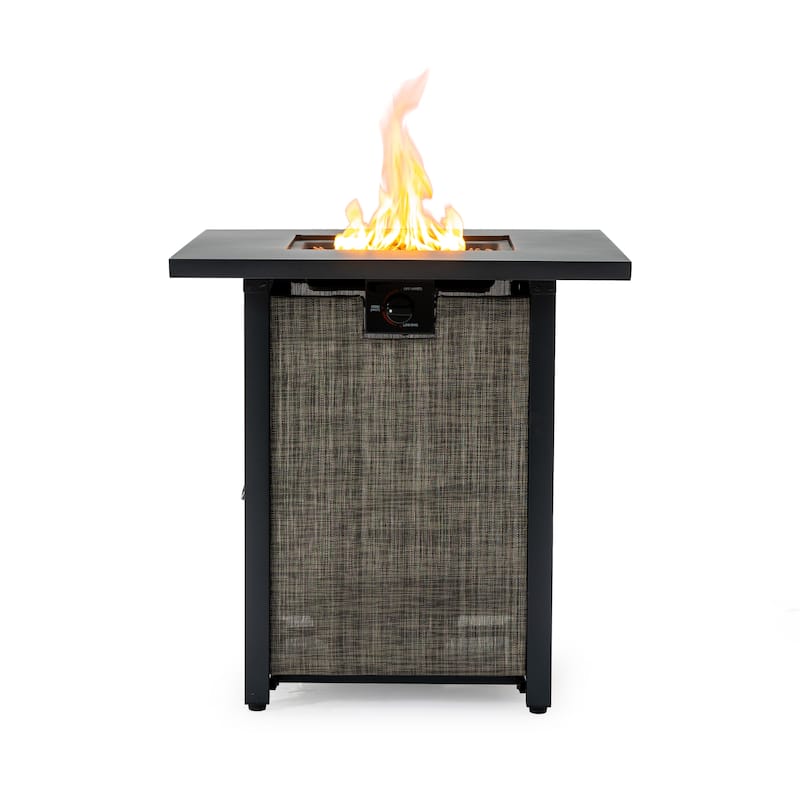 28" Propane Square Steel Gas Fire Pit with 50000 BTU