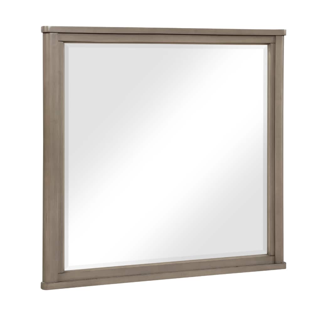 Dely Vanity Dresser Mirror, Light Gray Oak Veneer Frame, 40 x 41