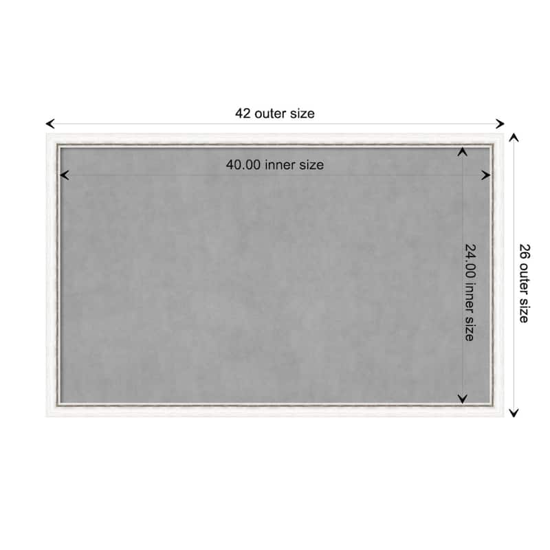 Amanti Art Morgan White Silver Framed Magnetic Board - Board Size 40x24
