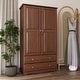 preview thumbnail 7 of 29, Palace Imports 100% Solid Wood Smart Wardrobe Armoire with 2 Drawers, Metal or Wooden Knobs