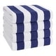 preview thumbnail 26 of 64, American Soft Linen,100% Cotton 4 Pack Beach Towels, 30 x 60 Cabana Striped Pool Towels Navy Blue