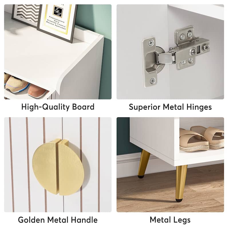 Shoe Cabinet with Doors, 7-Tier Shoe Storage Cabinet for Entryway