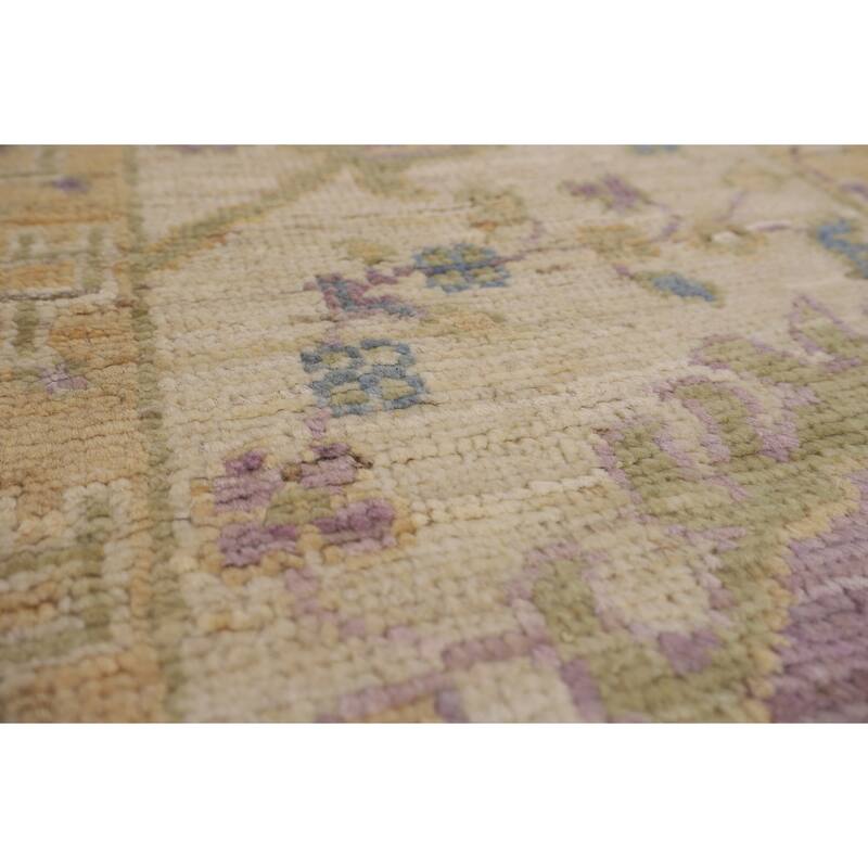 Vegetable Dye Blue Oushak Turkish Area Rug Handmade Wool Carpet - 9'0"x 11'9"