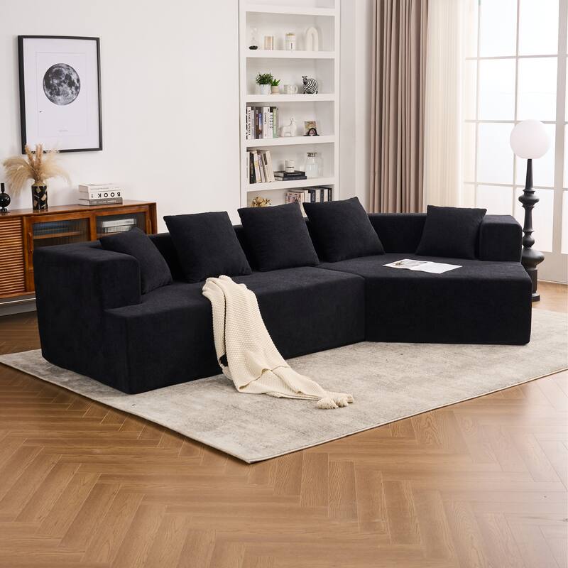 Special Shape Sleeper Sofa Chenille Floor Couch Deep Seat Recliner
