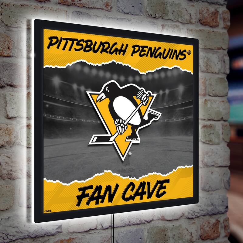 Pittsburgh Penguins LED Lighted Sign - Grey