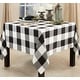 preview thumbnail 1 of 16, Cotton Tablecloth With Buffalo Plaid Design 84"x84" - Black