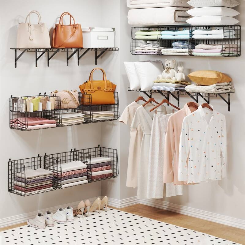 Laundry Room Shelves Over The Washer and Dryer - 11.7"D x 46.8"W x 35.1"H - Black - 11.7"D x 46.8"W x 35.1"H
