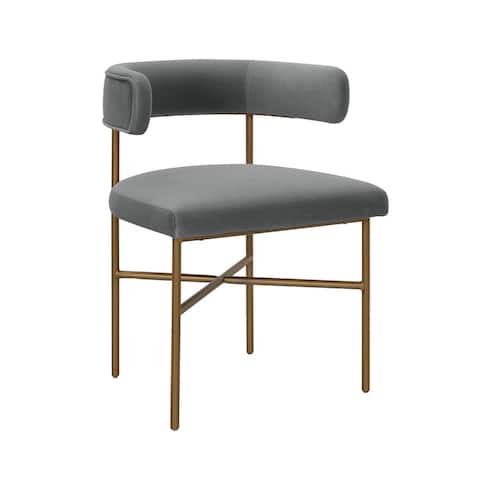 Silver Orchid Paola Grey Velvet Chair