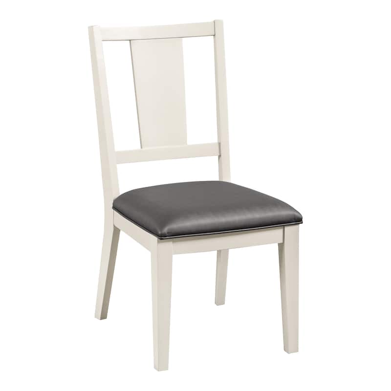 Furniture of America Chase Modern Dining Side Chairs with Faux Leather Seat Cushions (Set of 2)