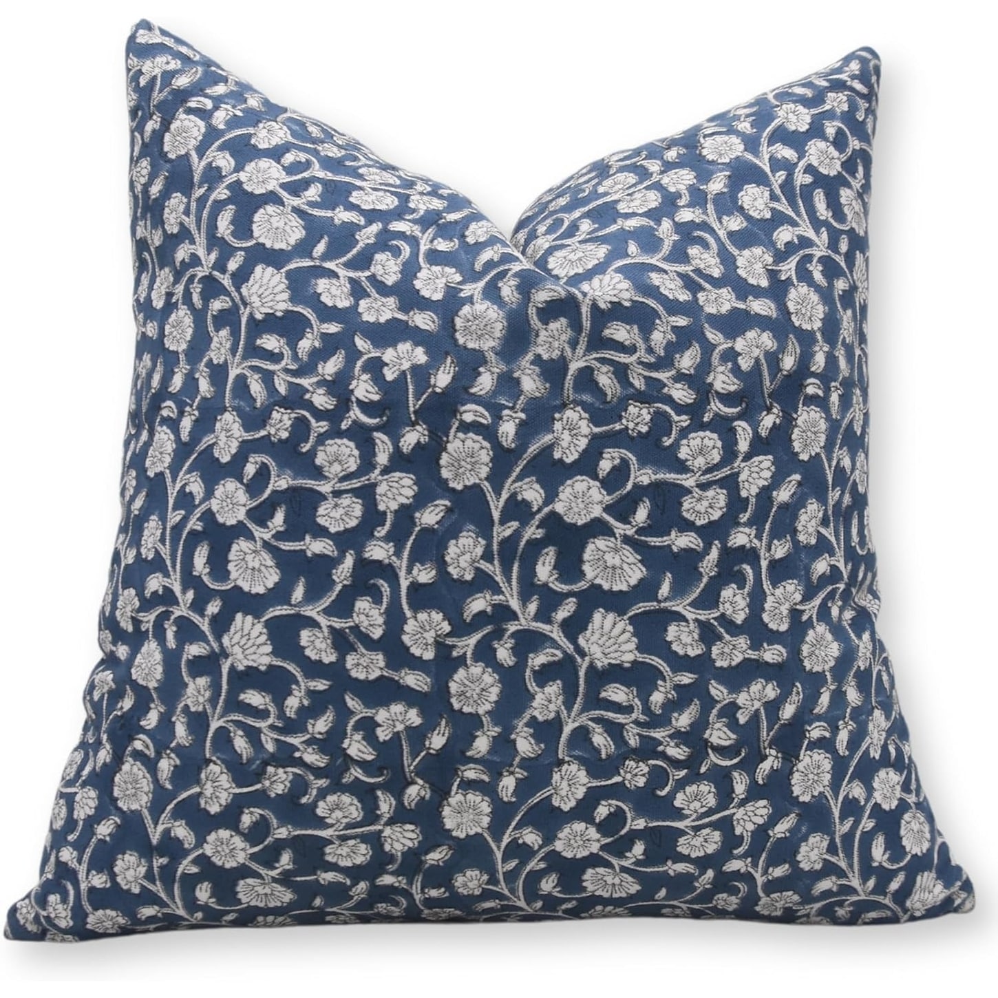 Fabdivine Handmade Cotton Blue Block Print Pillow Cover Cushion Case, Himachal