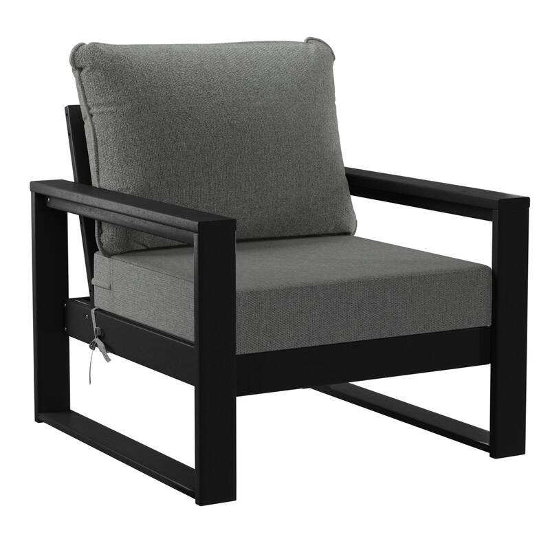 Endless Patio Sectional 3-Piece Deep Seating Set with Black Frame