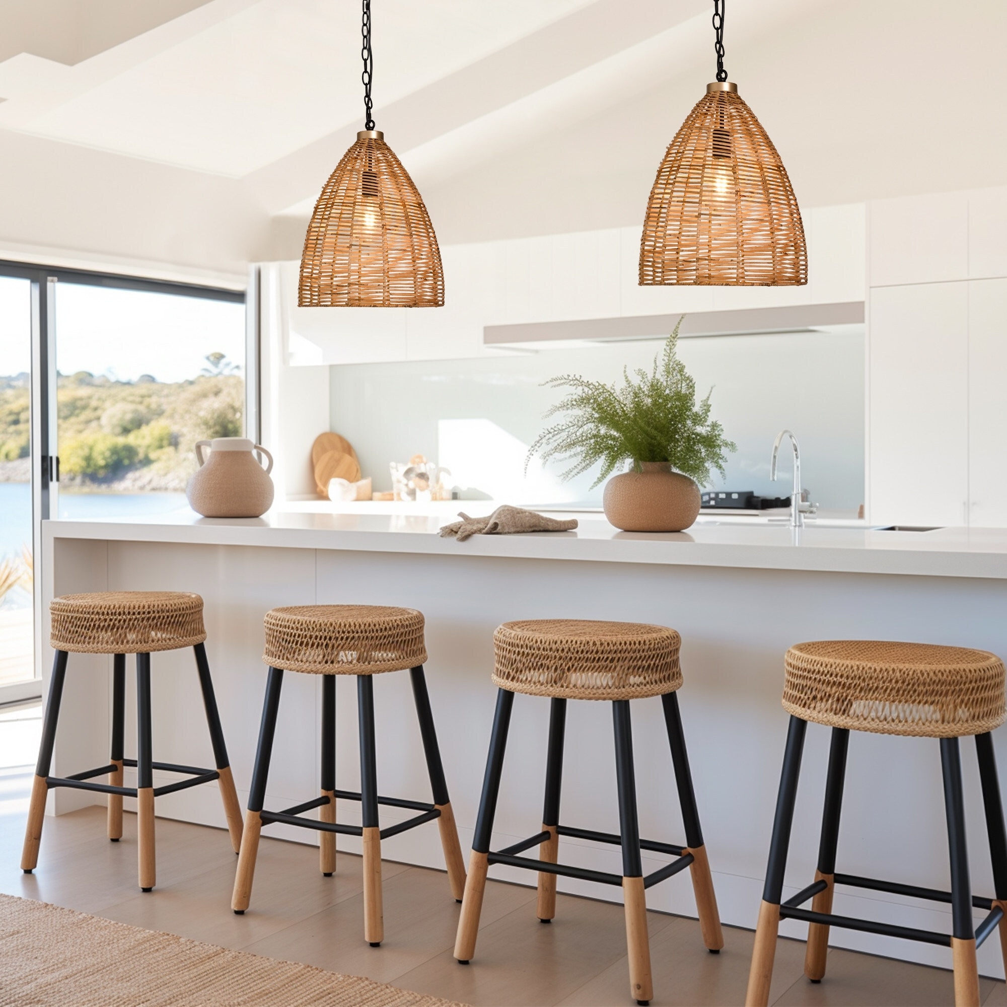 Small rattan pendant cheap