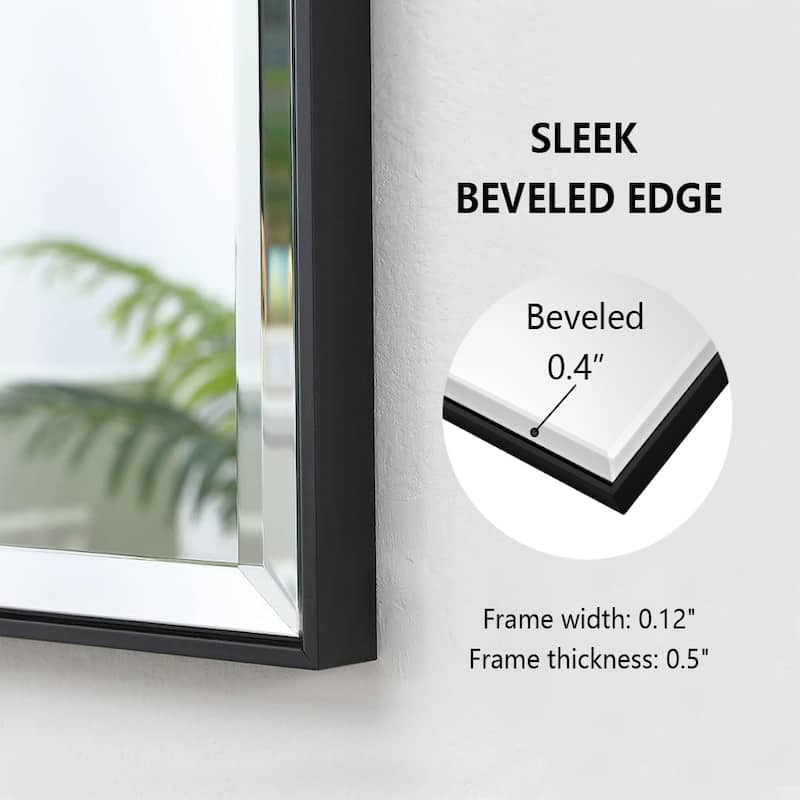 Rectangle Metal Framed Beveled Edge Bathroom Vanity Mirror