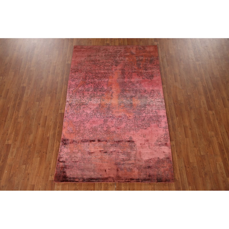 All-Over Abstract Modern Area Rug Handmade Wool Carpet - 5'0"x 8'1"