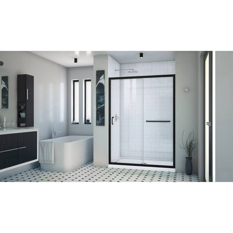 DreamLine Infinity-Z 50-54 in. W x 72 in. H Semi-Frameless Sliding Shower Door - 50" - 54" W