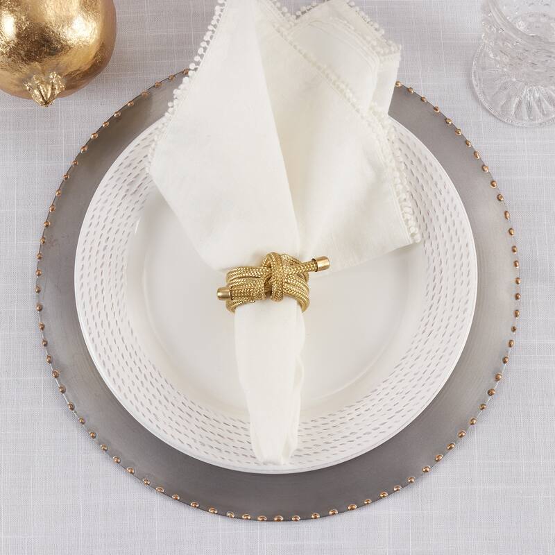 Table Napkin Rings With Knotted Rope Design (Set of 4)