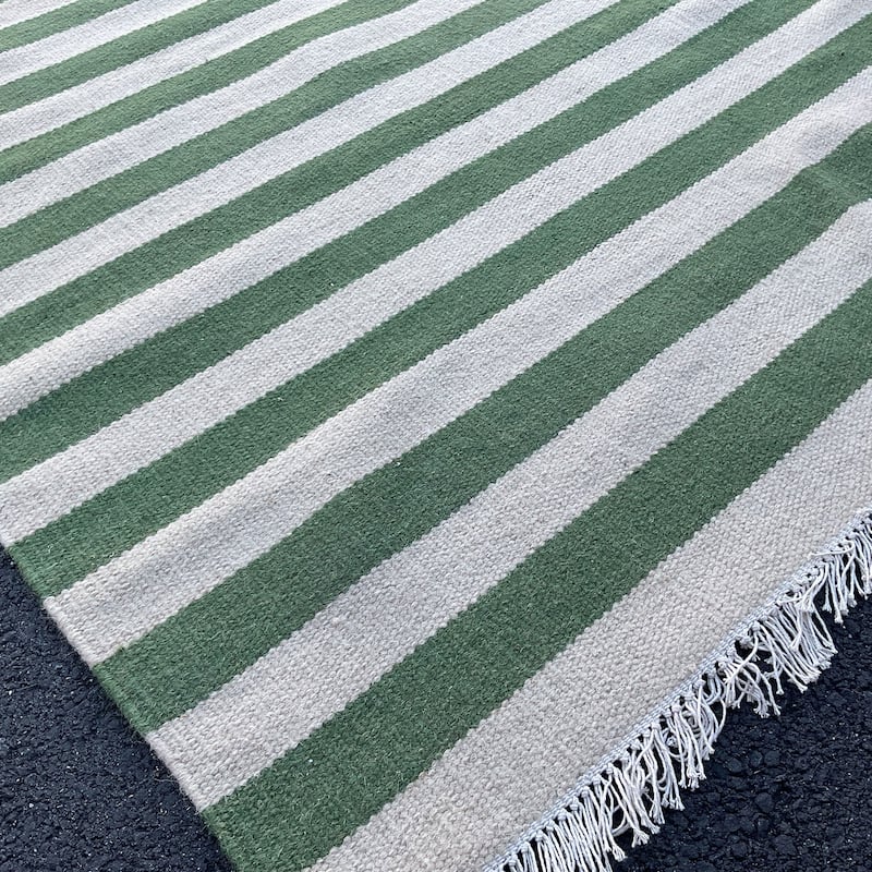 HERAT ORIENTAL 4'5" x 6'6" Handmade Striped Wool Kilim - 4'5 x 6'6