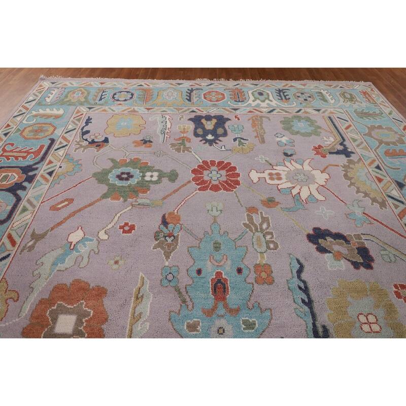 Floral Oushak Oriental Large Area Rug Handmade Wool Carpet - 10'2" x 13'8"