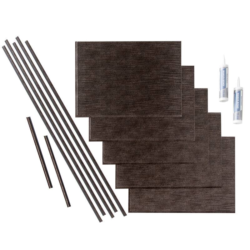 FASÄDE Ripple Decorative Vinyl Backsplash Panel - 15 Sq Ft Kit - Smoked Pewter