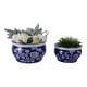 preview thumbnail 26 of 30, Traditional Ceramic Chinoiserie Planters - Set of 2